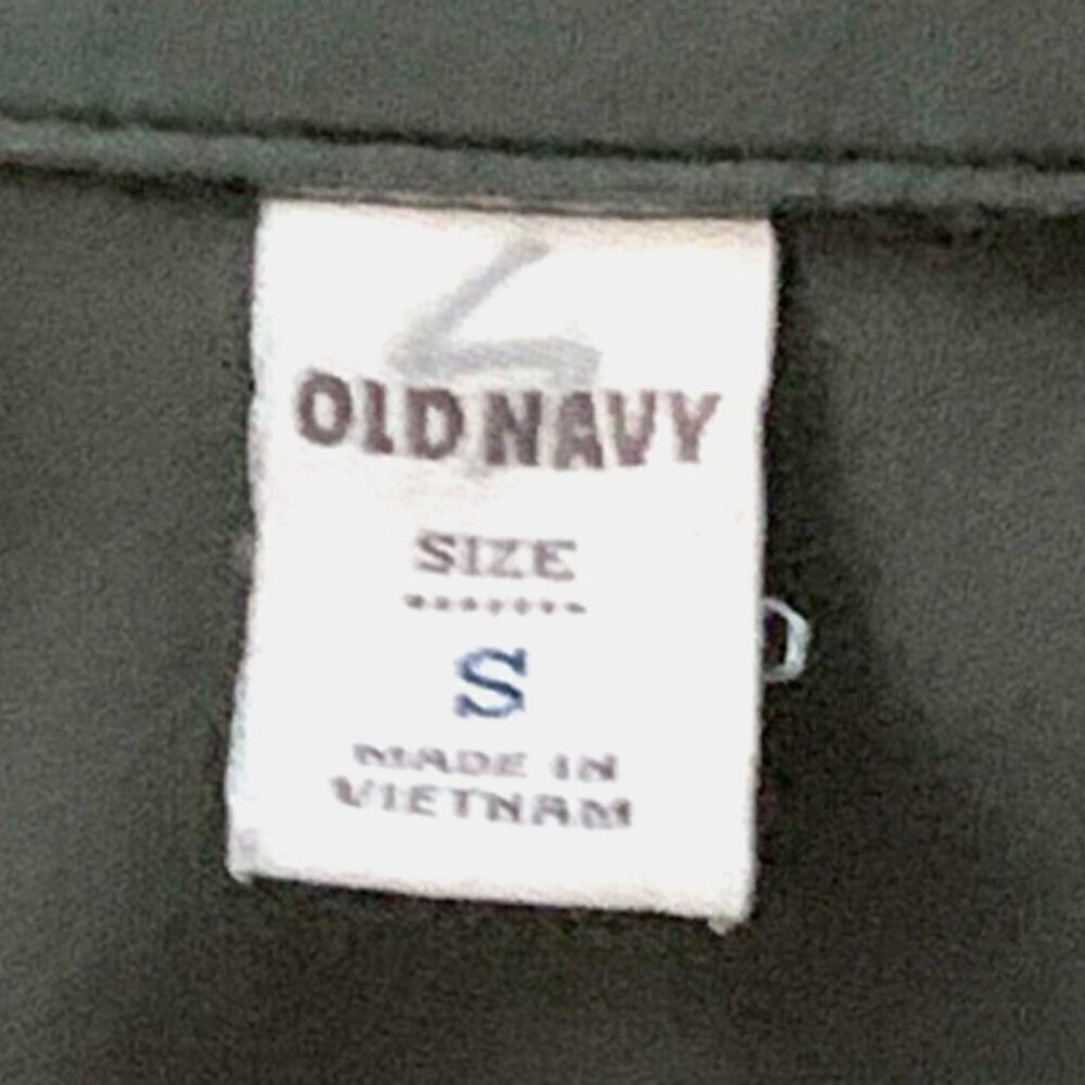 Old Navy Shirt Dress Pockets Roll Tab Sleeves Army Khaki Green Sz S #187J - Picture 6 of 8